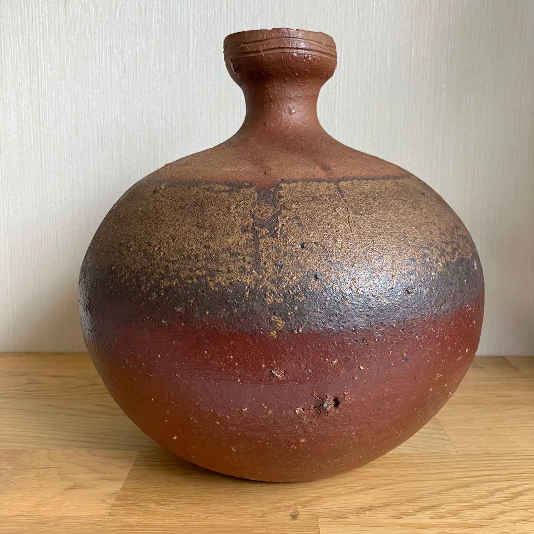 備前焼　壺　花瓶　松田華山造　※