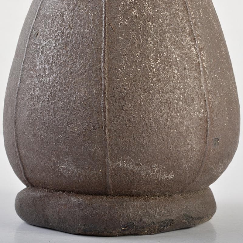 南蛮焼締　蓮葉形　蓮花蛙象嵌　掛け花生　合せ箱付　V　R7084