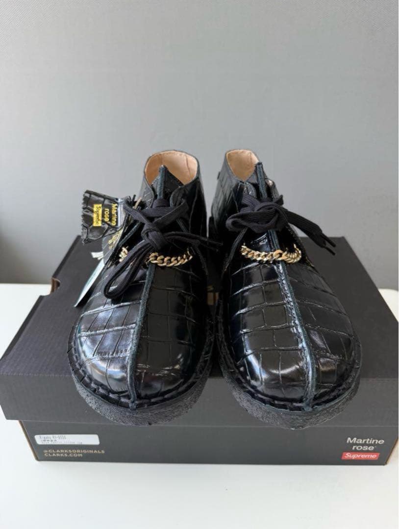 靴 supreme martinrose clarks black