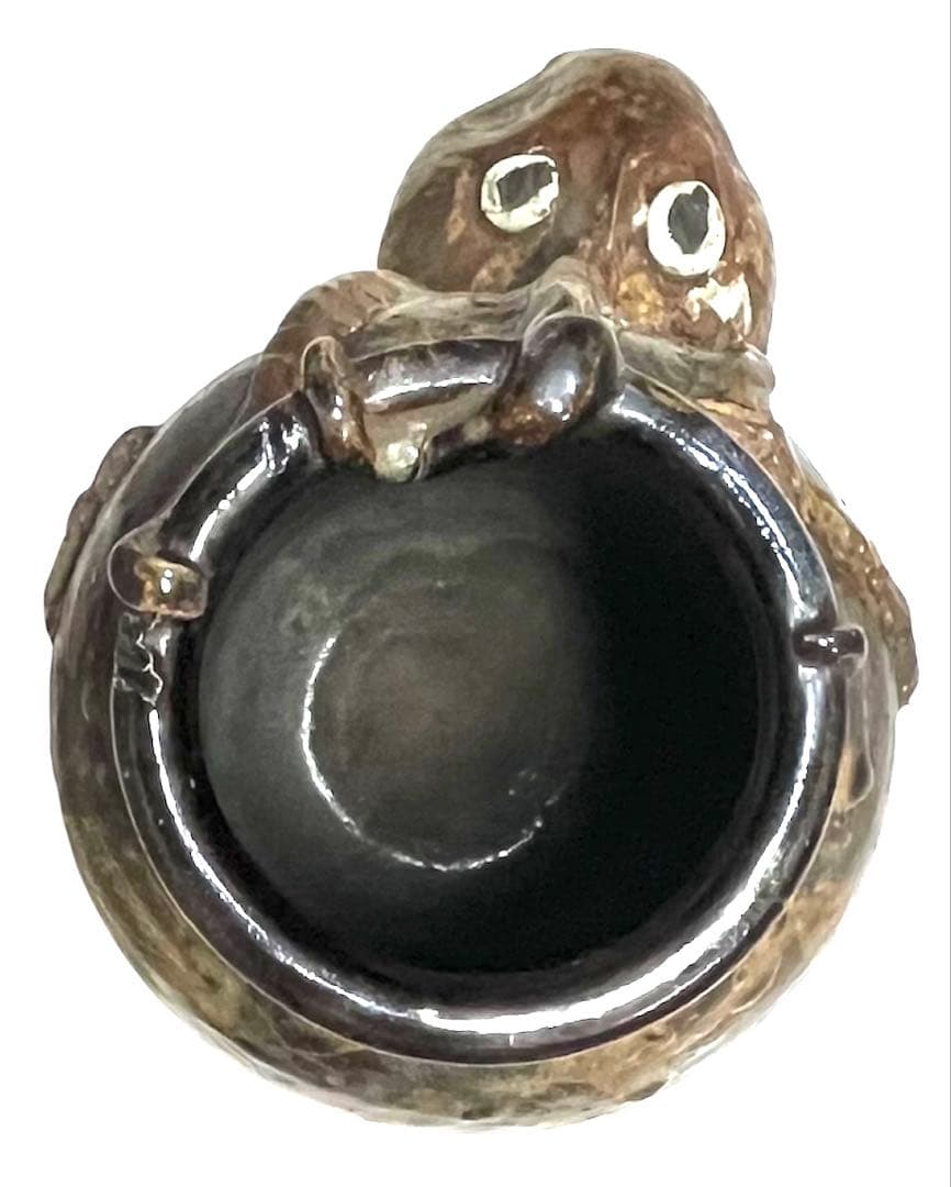 稀少珍品☆蛸彫刻付き 古い花瓶 陶器焼物 作家在銘 詳細不明 約30cm