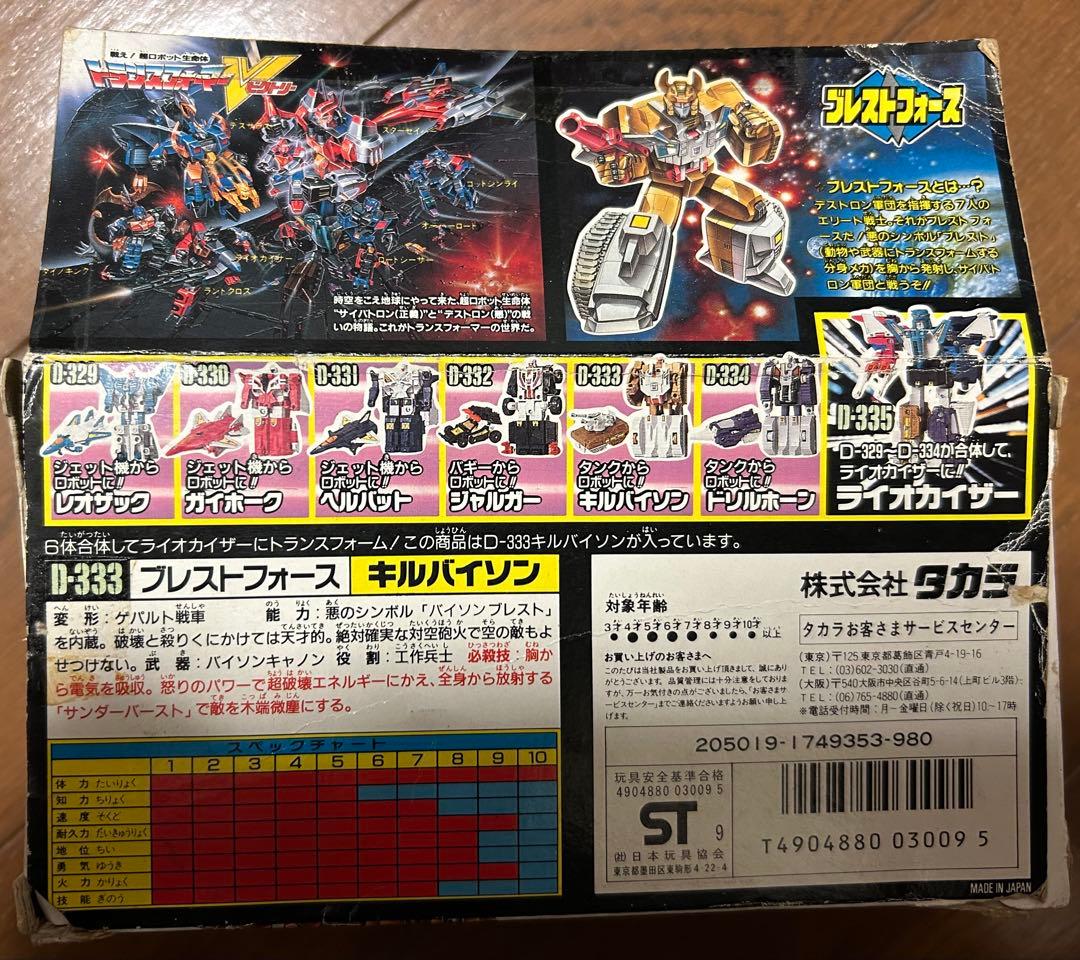 トランスフォーマーV ブレストフォース キルバイソン ライオカイザー 当時