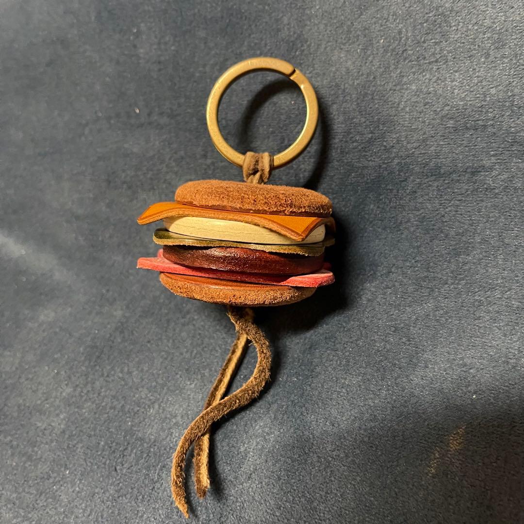 sim'sパーカー レザー ハンバーガー型キーリング テイクアウト袋付き