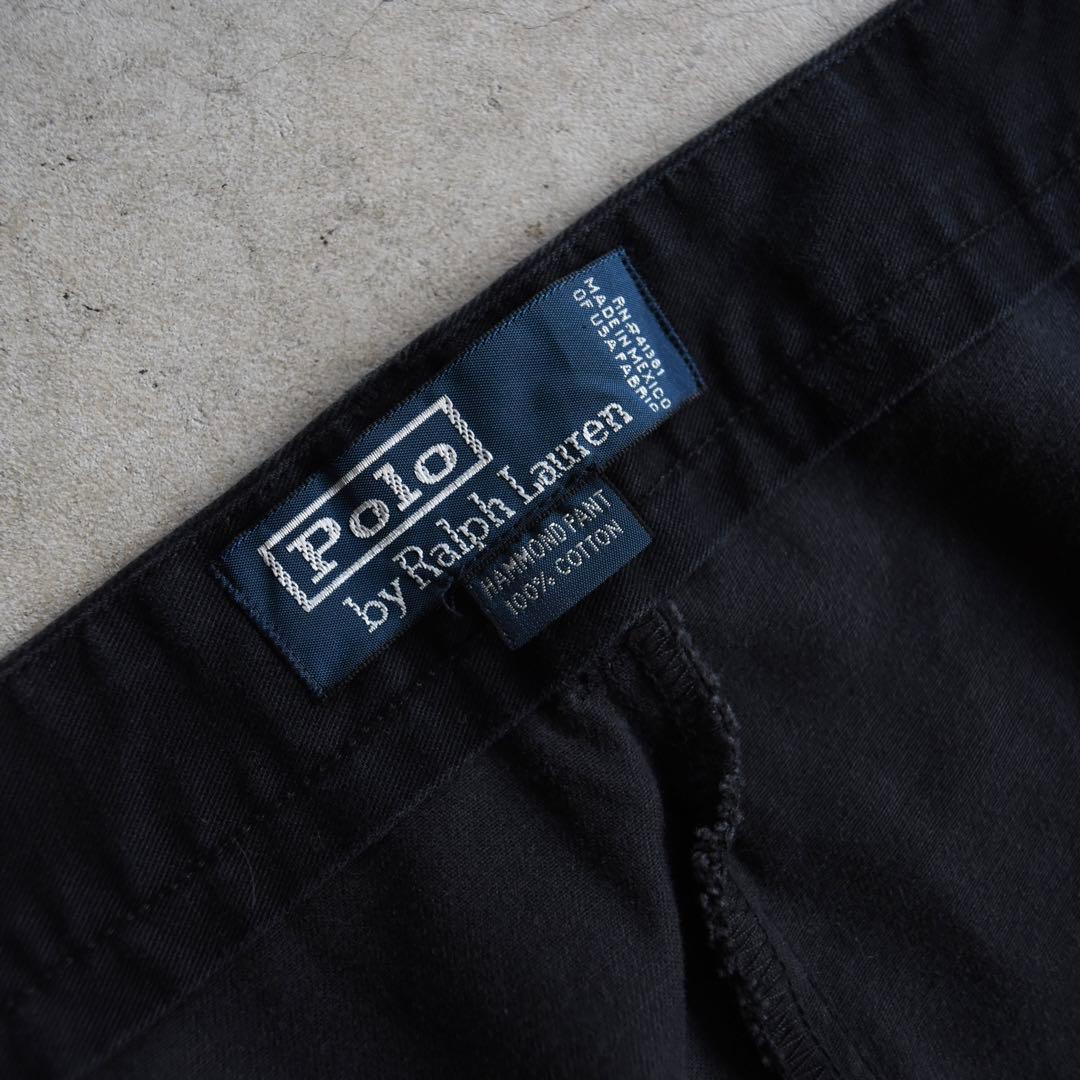 90s ラルフローレン ツータックチノ ポロチノ 黒 ブラック W40 L30