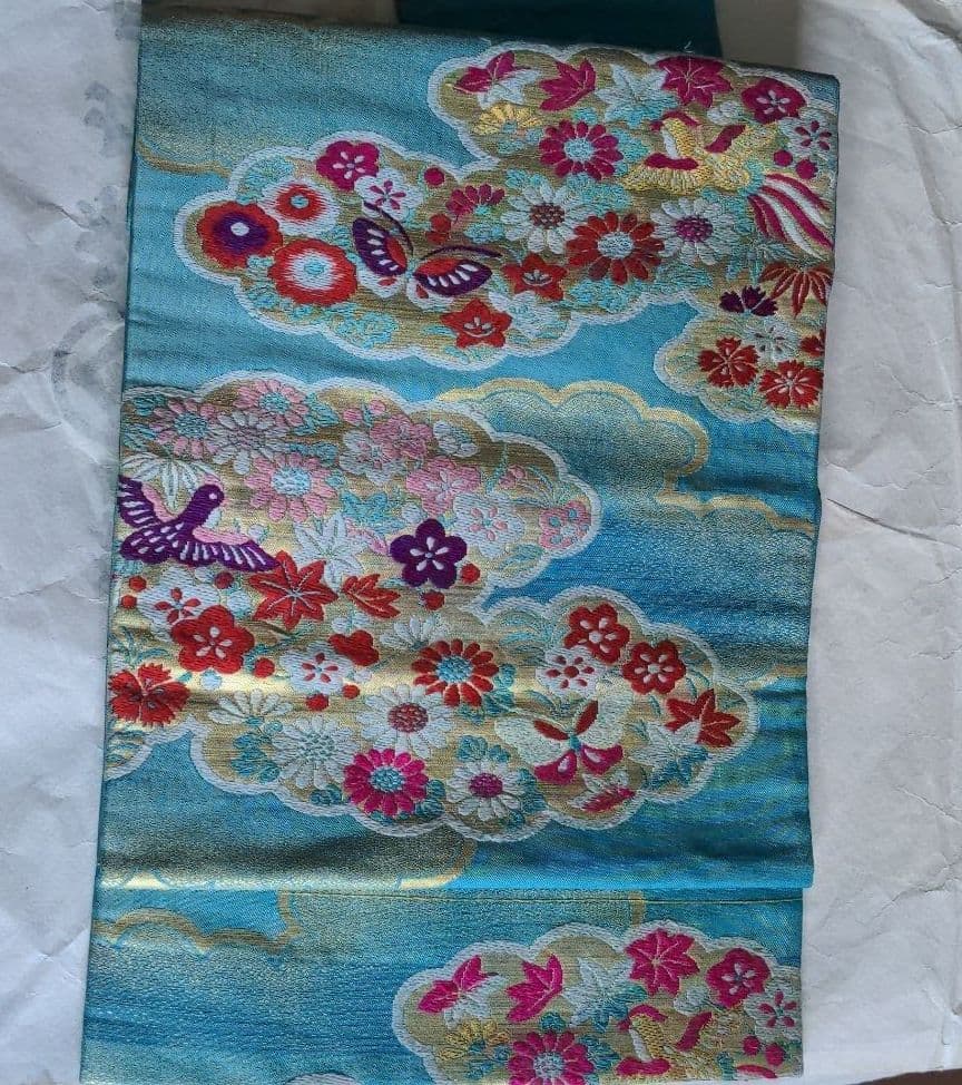 昭和レトロ　刺繍　名古屋帯