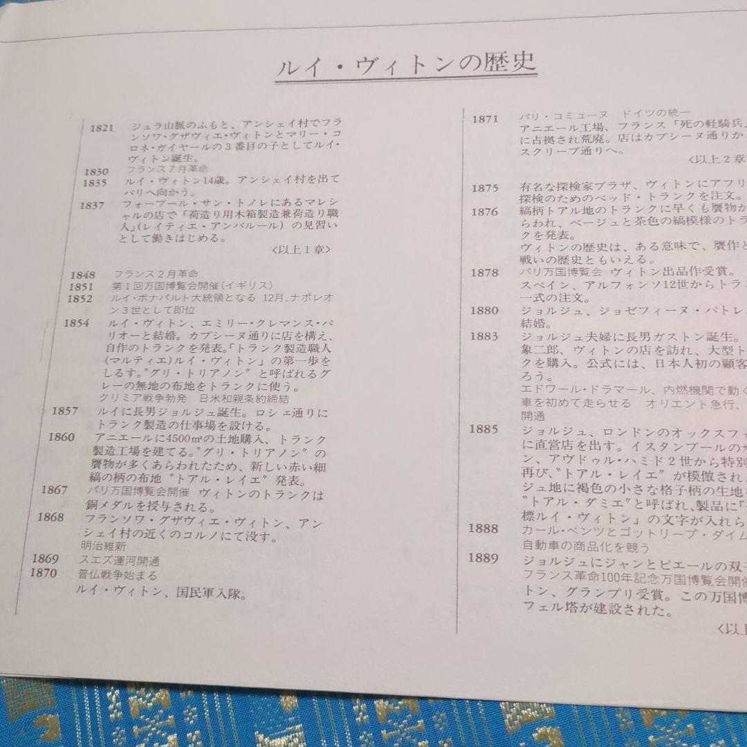 ルイ・ヴィトン 思い出のトランクをあけて　貴重な出版記念パーティー　メニュー付き