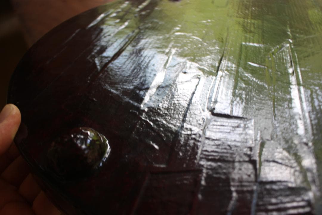 デッドストック！風情ある一閑張りに極上溜塗の映えるお膳（検お盆お膳茶道具