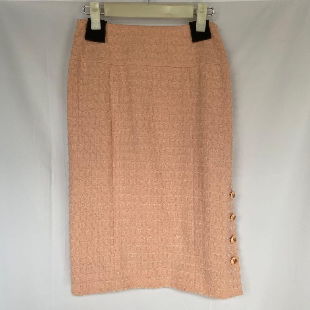 【極美品】シャネル　スカート サイドCCボタン❣️桜ピンク❣️入卒式も38
