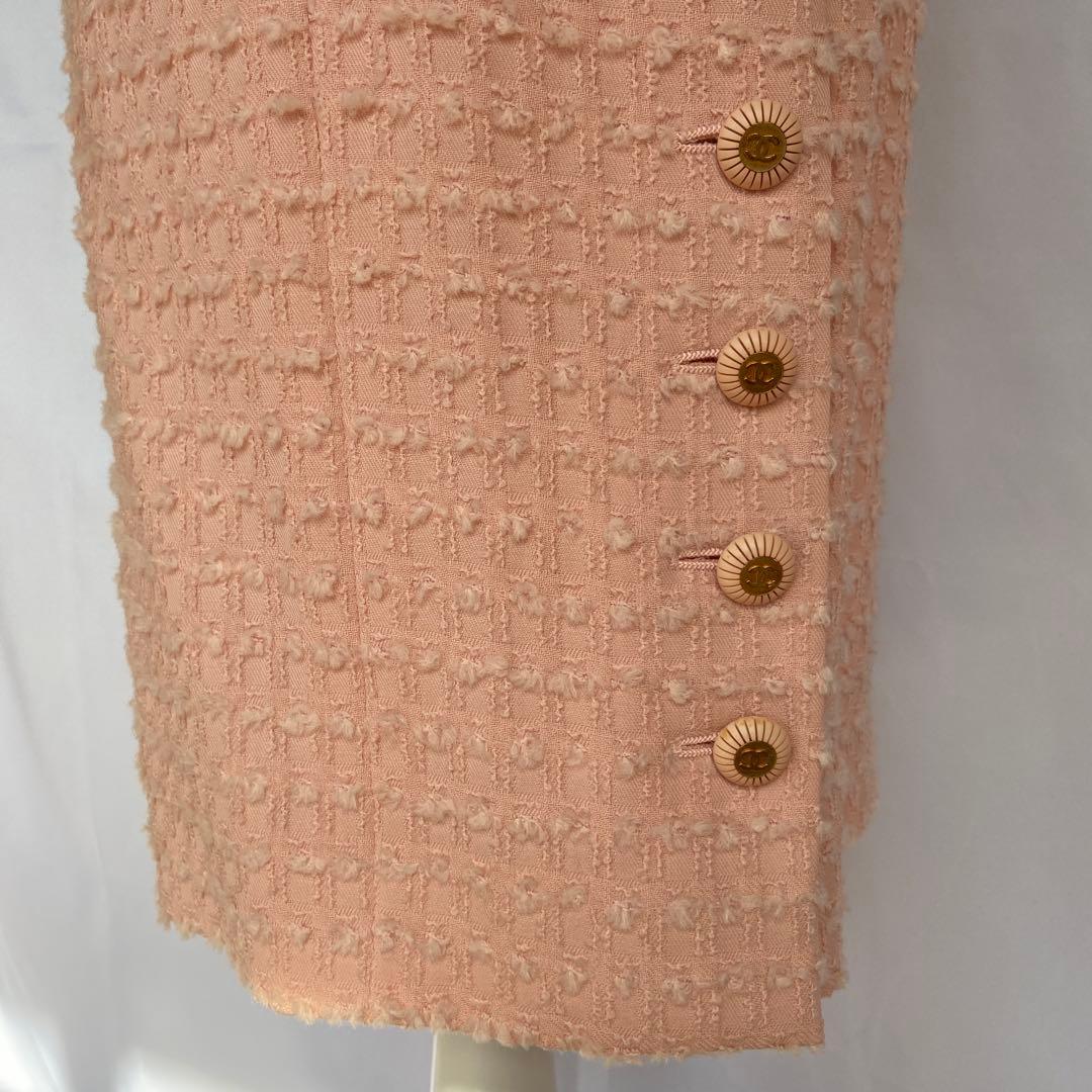【極美品】シャネル　スカート サイドCCボタン❣️桜ピンク❣️入卒式も38