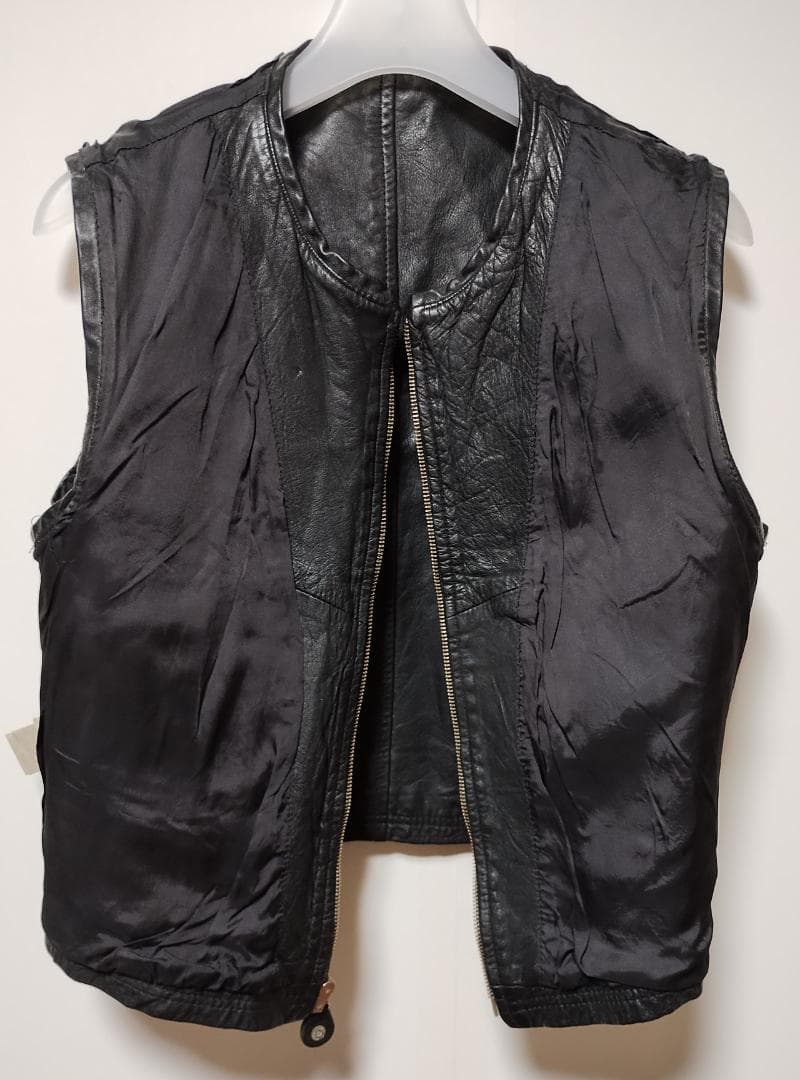 アルマーニジーンズ レザーベスト 90s ヴィンテージ S