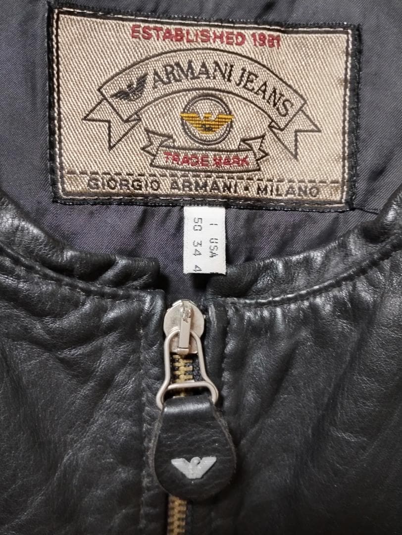 アルマーニジーンズ レザーベスト 90s ヴィンテージ S