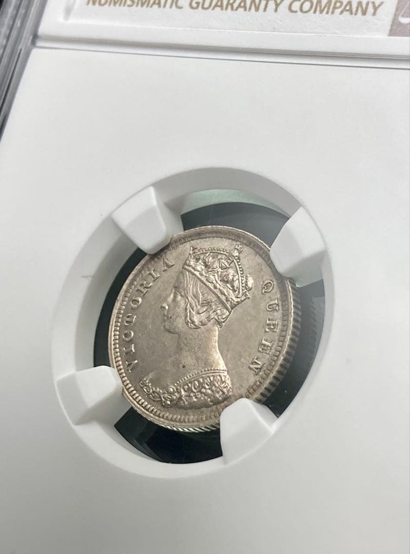 【NGC MS63】1888年 イギリス 香港 ヴィクトリア女王 10セント銀貨