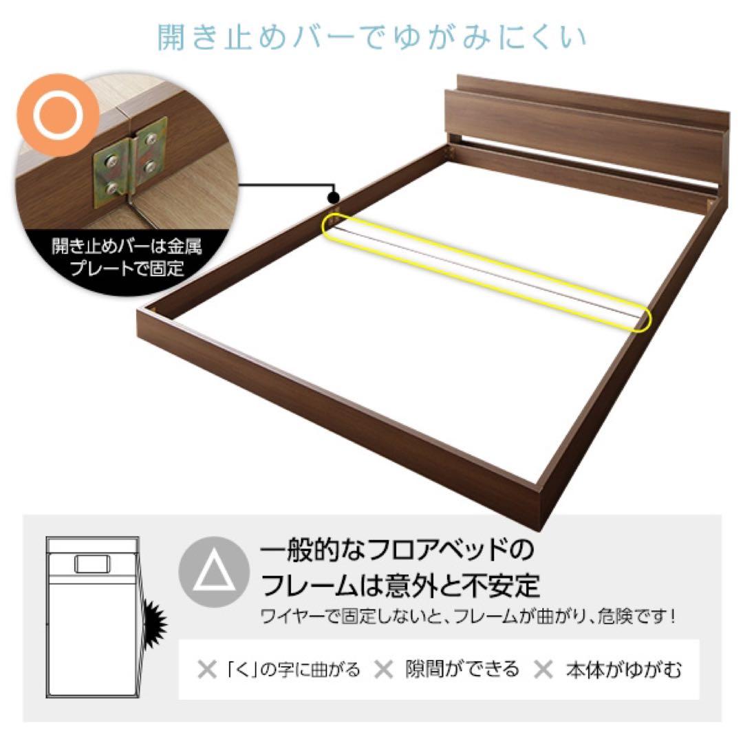 未使用品（新古品）シングル 低床ベッドフレーム ナチュラル　コンセント付き