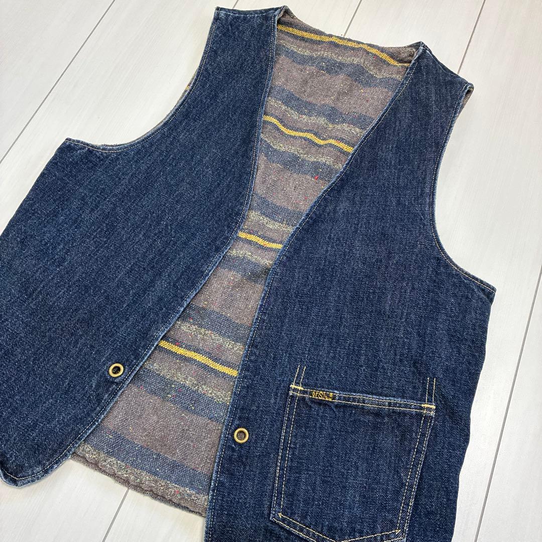 ブランド古着！日本製 orSlow オアスロウ リバーシブル デニム ベスト