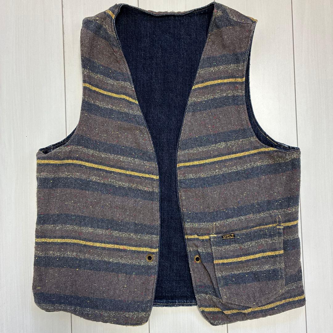 ブランド古着！日本製 orSlow オアスロウ リバーシブル デニム ベスト