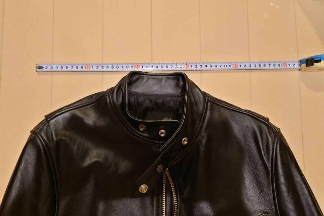 美品　黒　牛革　レザーシングルライダースジャケット