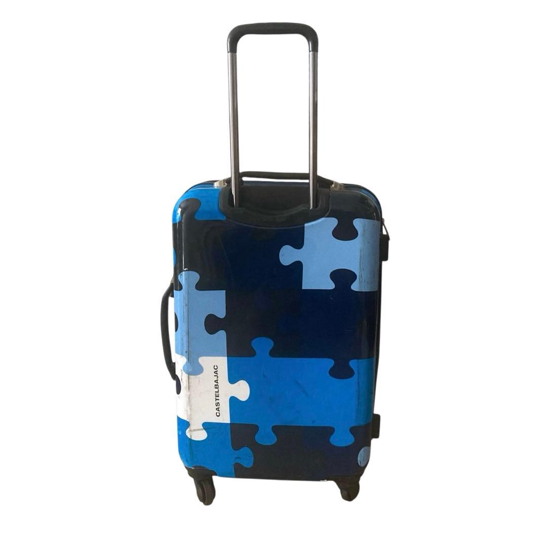 J様　カステルバジャック✨キャリーケース　スーツケース　ブルー　総柄　鍵付き