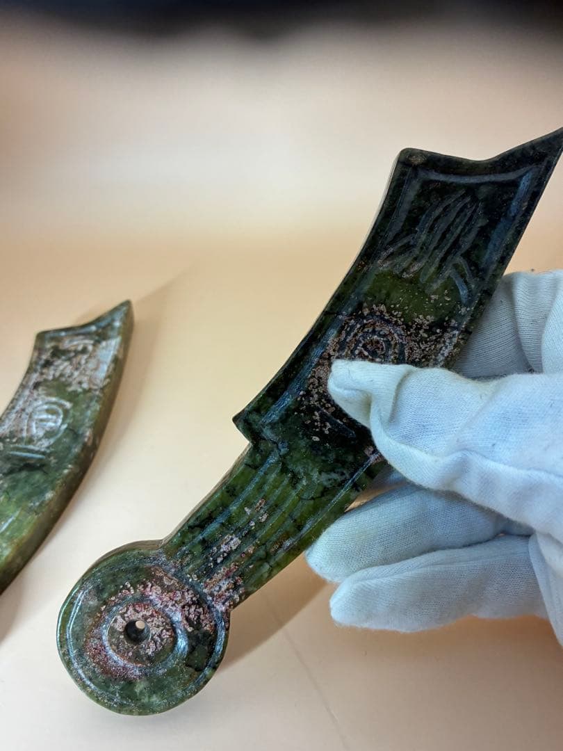 中国骨董品 天然高古玉 天然玉石 刀幣通貨高古玉 貴重 時代物文房具 希少レア