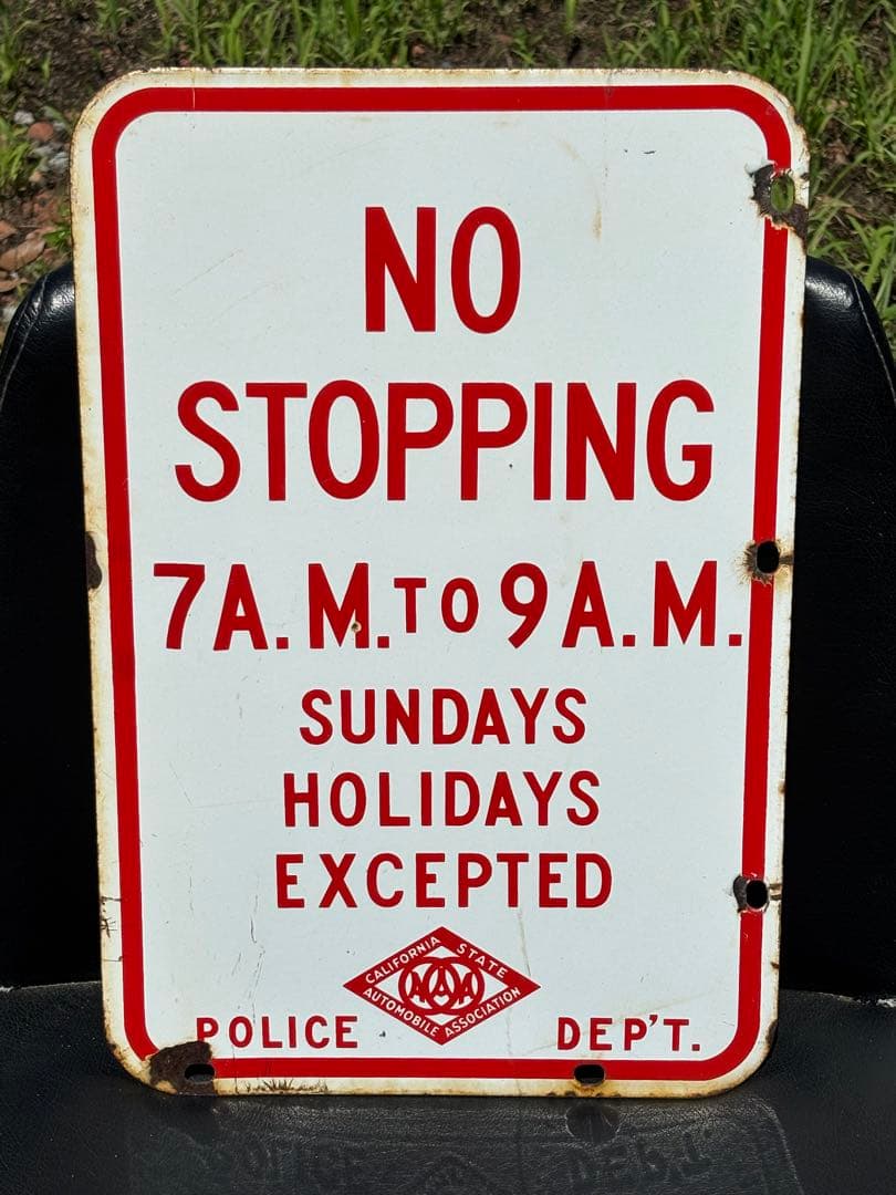 USAアメリカ　ストリート看板　ロードサイン　ホーロー両面看板