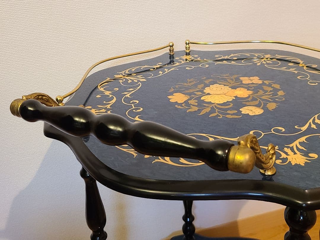 イタリア製 Demain キッチンワゴン コーヒーワゴン 象嵌