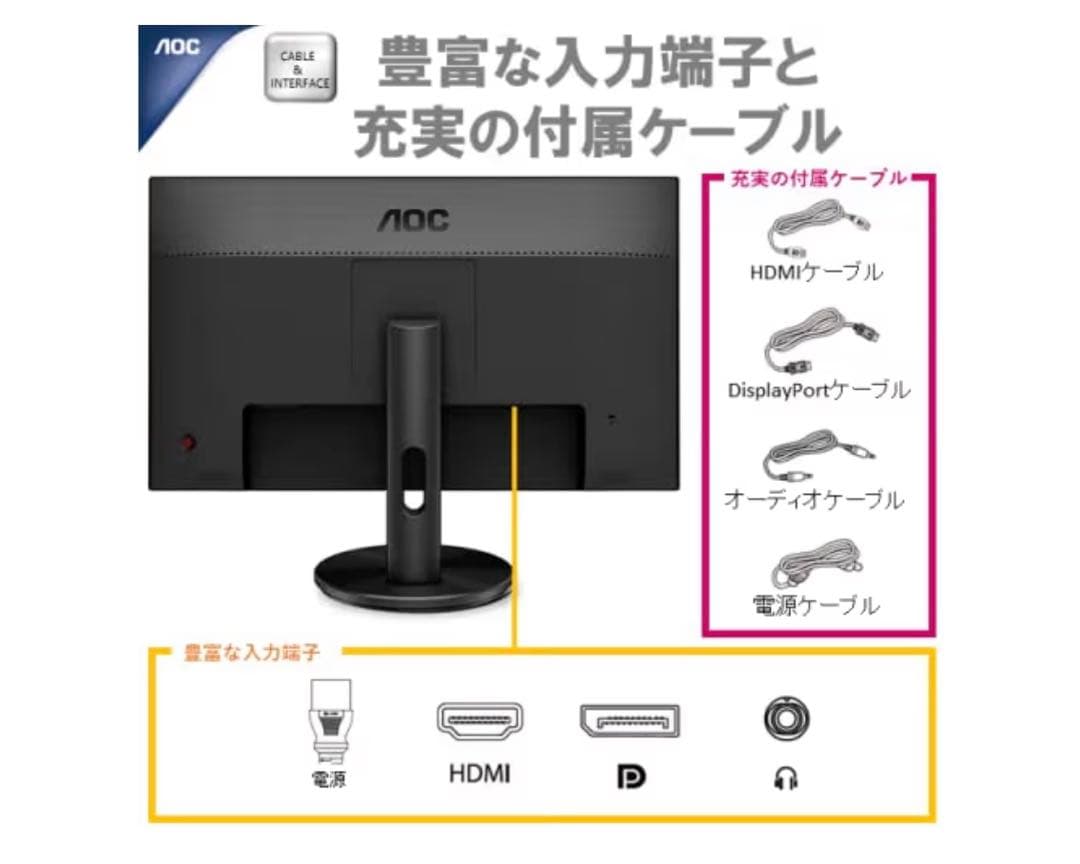 AOC 23.8インチ ゲーミングモニター G2490VX 144hz