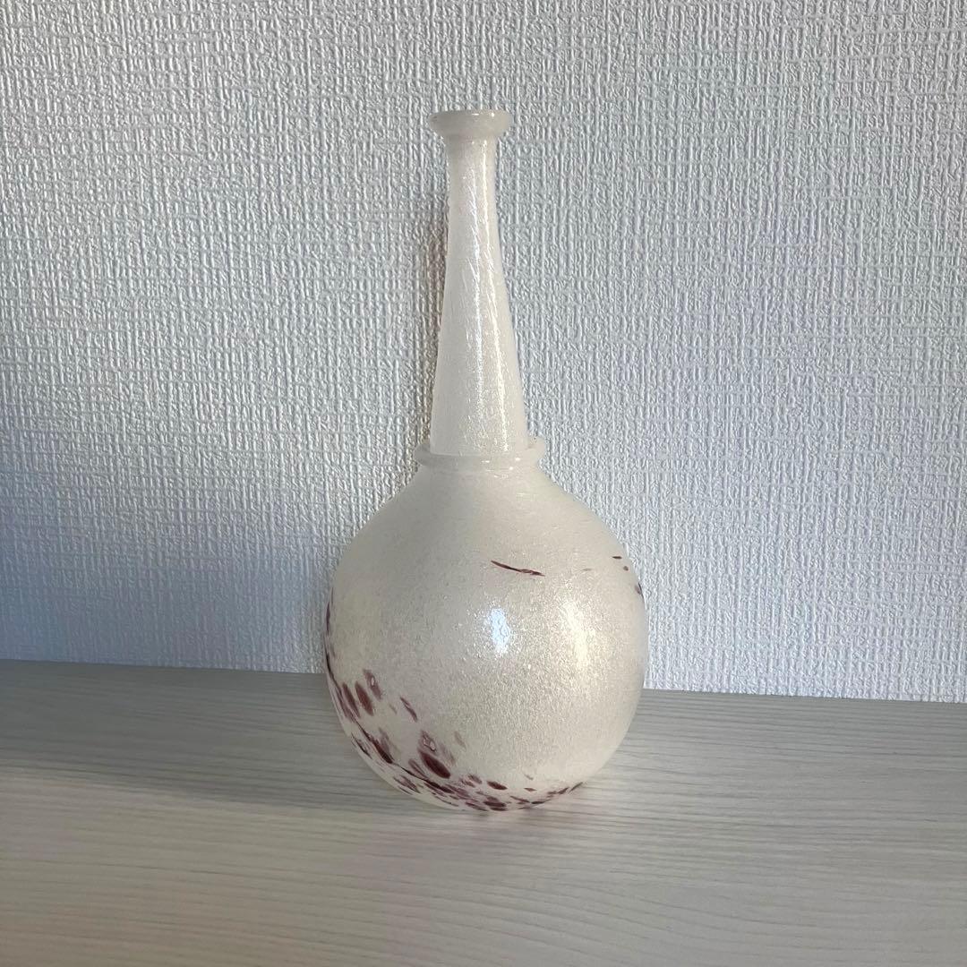 1【倉敷ガラス】小谷眞三 白一輪挿し