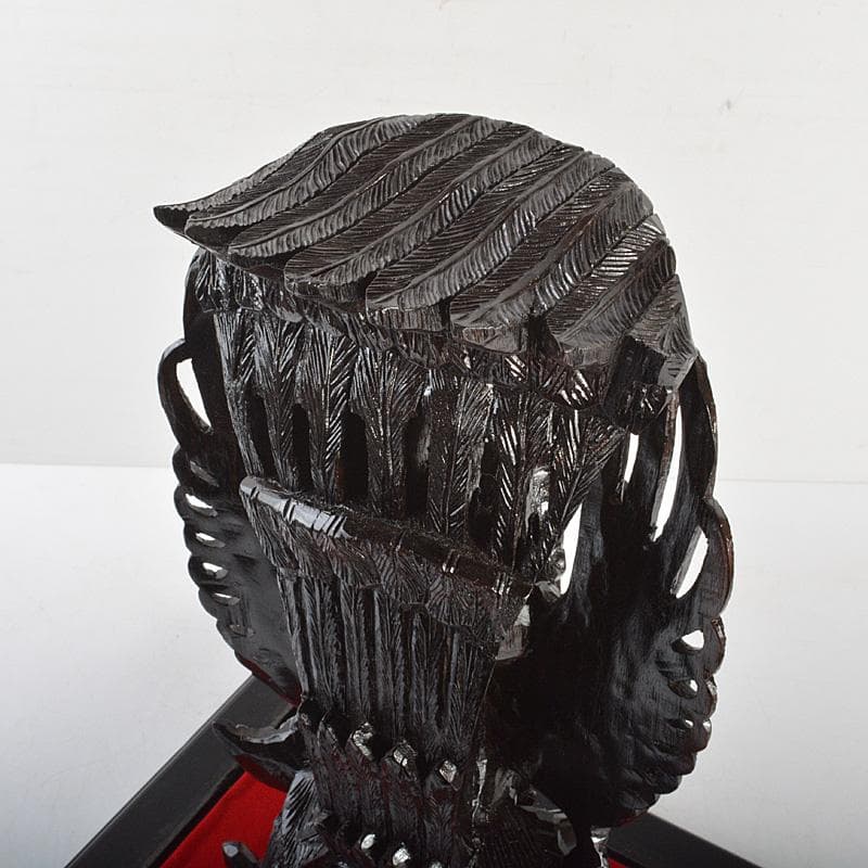 バリ島　インドネシア　木彫　ガルーダ　置物　ガラスケース付　V　6070C