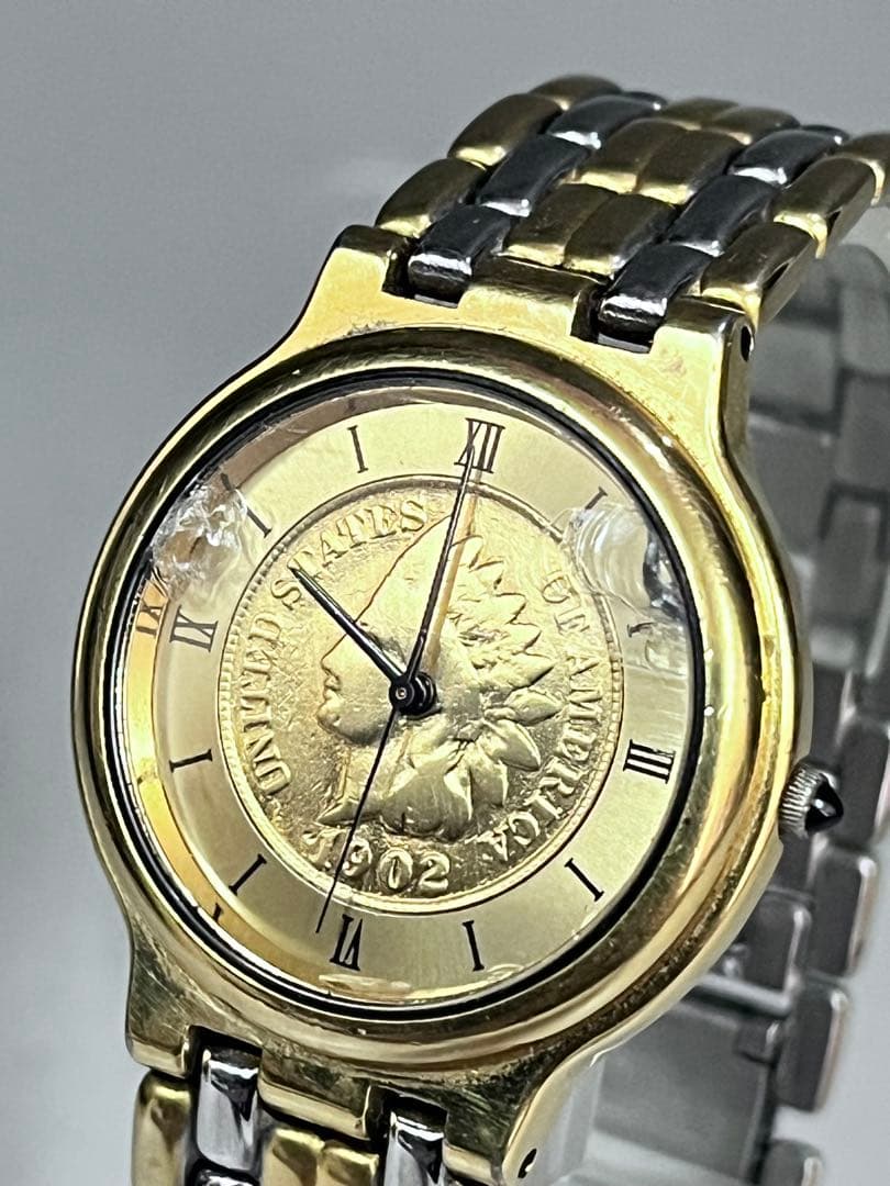 E382 金貨腕時計　Lune腕時計　ウォッチ　ゴールド腕時計　金貨