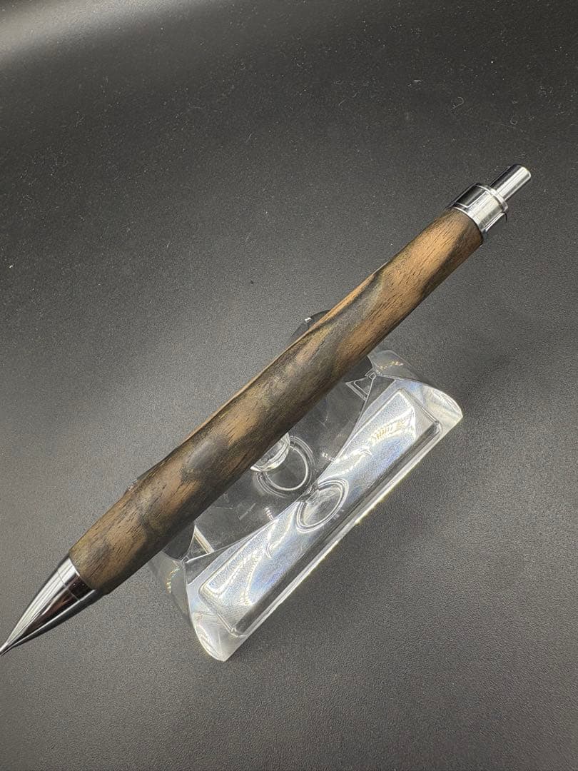 519 黒柿　孔雀杢　木軸シャーペン　ボールペン　細軸