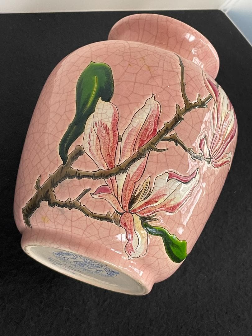 希少 フランス ヴィンテージ Longwy ロンウィ 花瓶 フラワーベース 木蓮