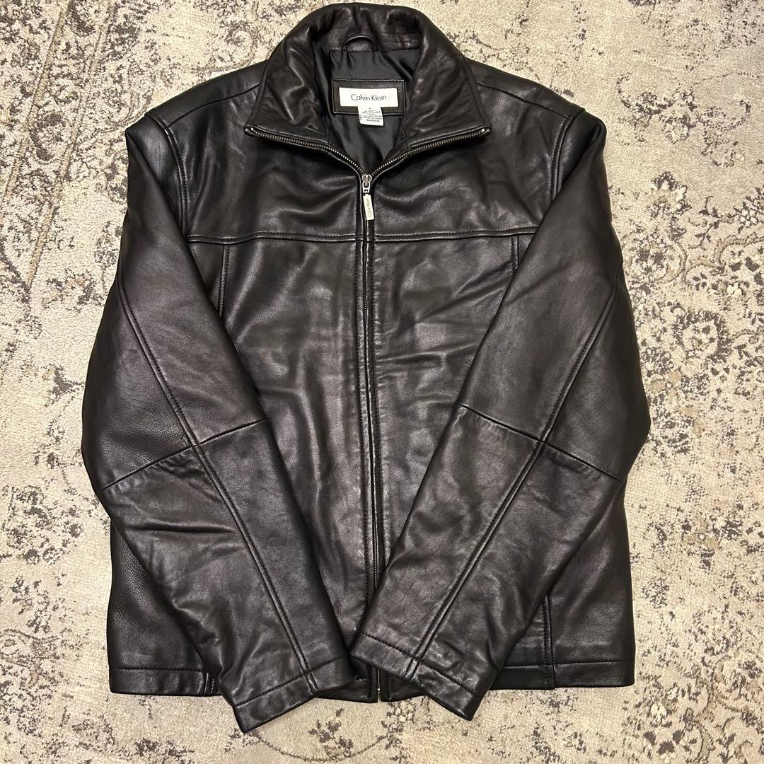 カルバンクライン レザー シングルライダースジャケット