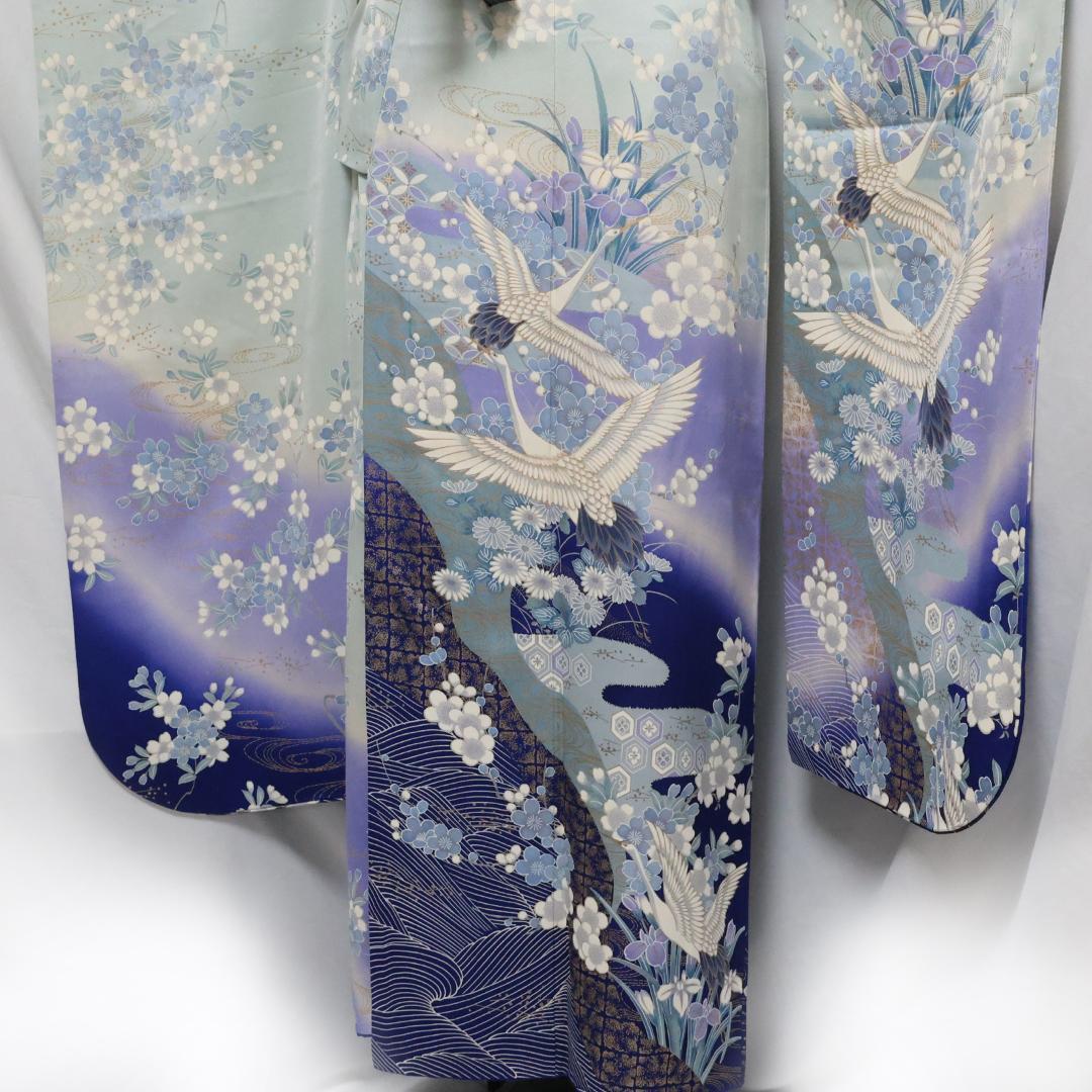 清楚！人気の水色！◆ 振袖7点セット153cm ◆フルセット三松成人式iH22