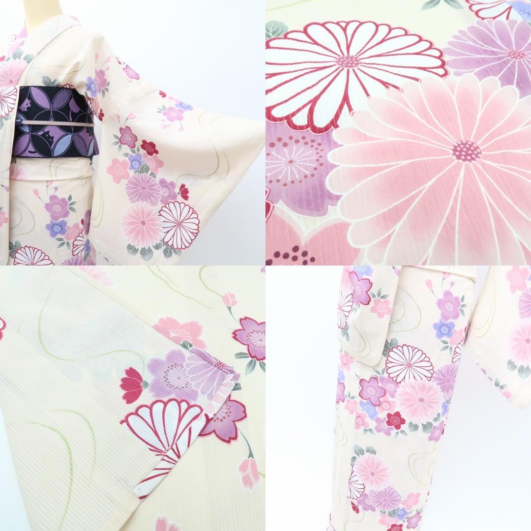 専用Y3039◆美品 洗える夏着物 hiromichi nakano 縦絽 浴衣