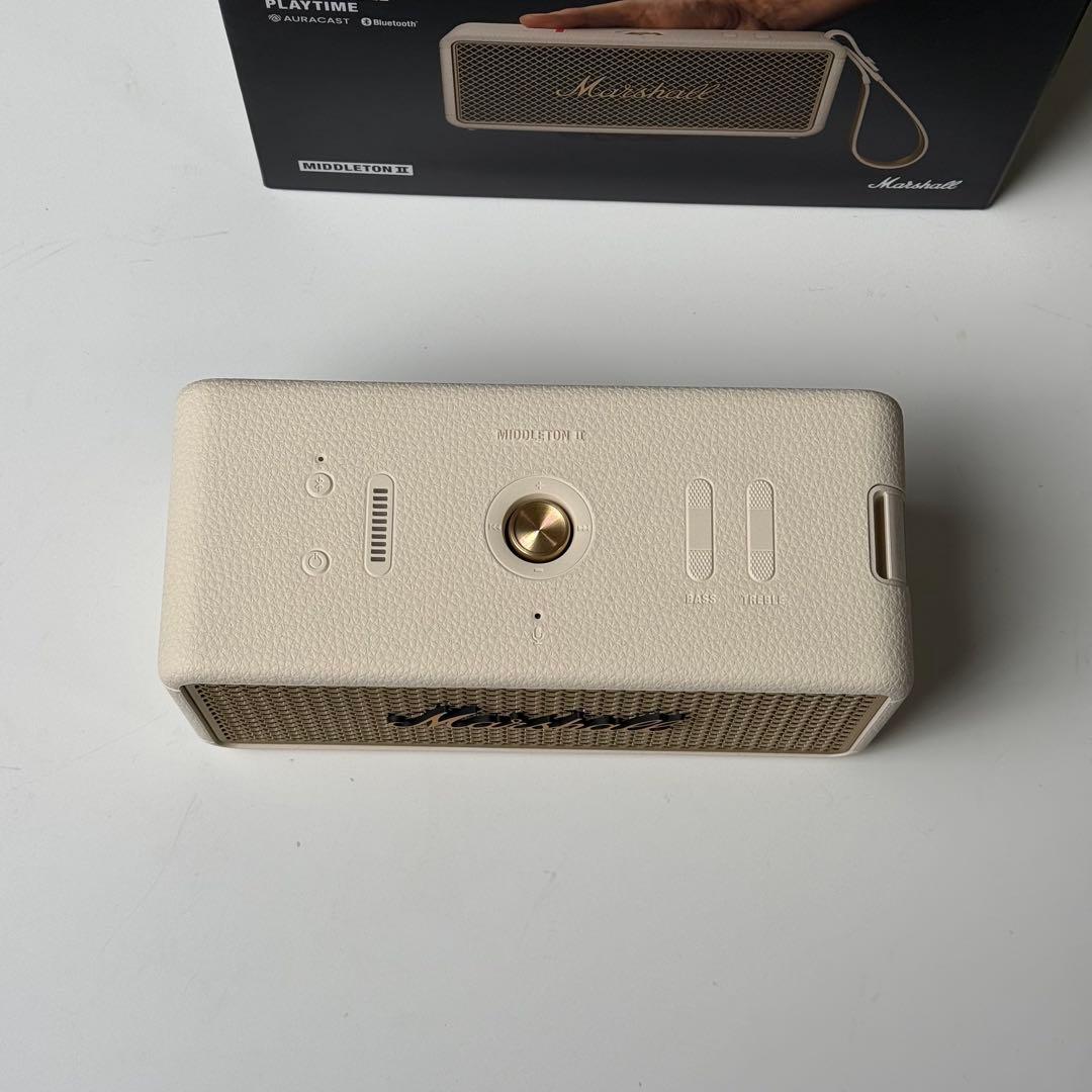 【ほぼ新品・延長保証付き】Marshall Middleton II クリーム色