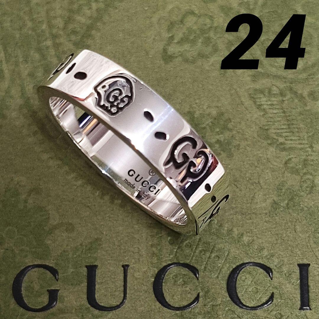 専用　新品 グッチ GHOST RING ゴースト 6MM 指輪 シルバー24号