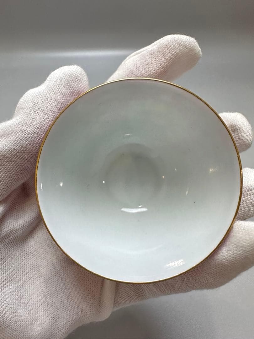 中国 煎茶碗 色絵 金彩 乾隆御製 一対