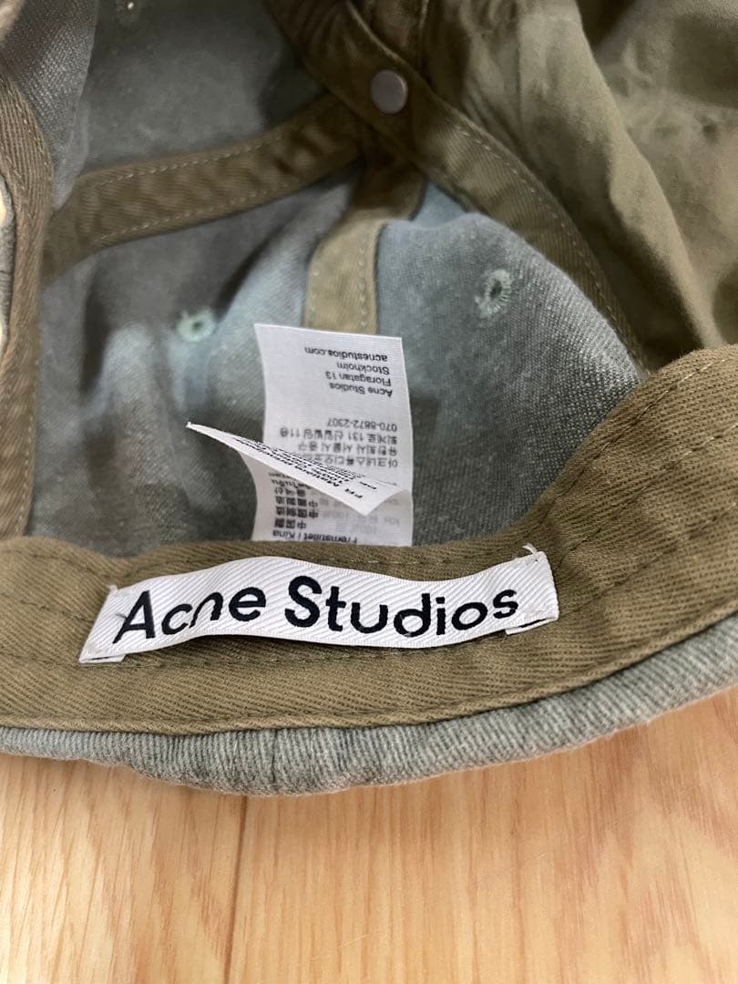 Acne Studios アクネ ストゥディオズ ロゴ キャップ　セージグリーン