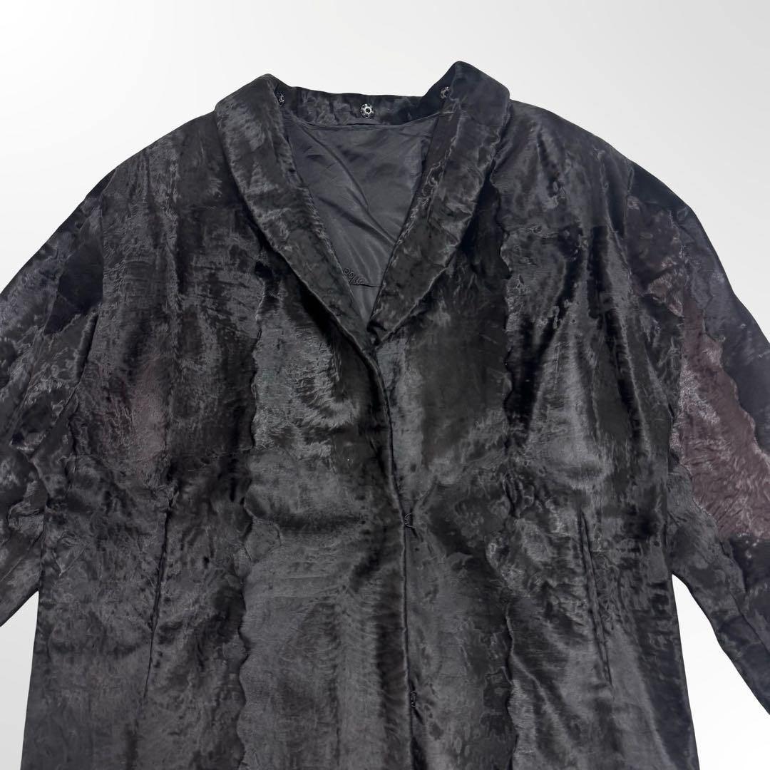 Chloe クロエ ベロア×ハラコ調 ロングコート レディース ヴィンテージ