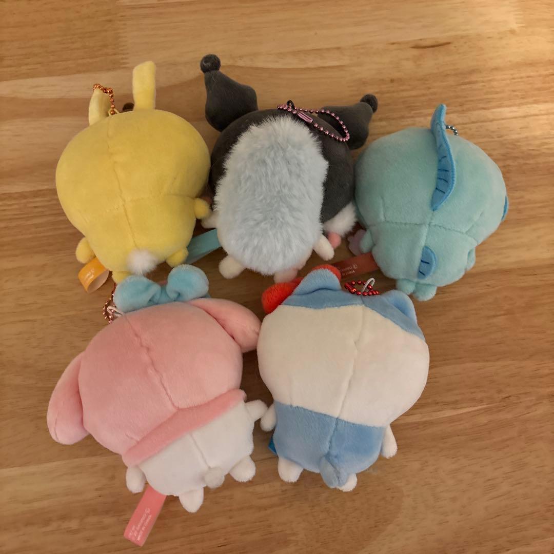 サンリオコラボ ちいかわ、ハチワレ、うさぎ、モモンガ、くりまんじゅう マスコット