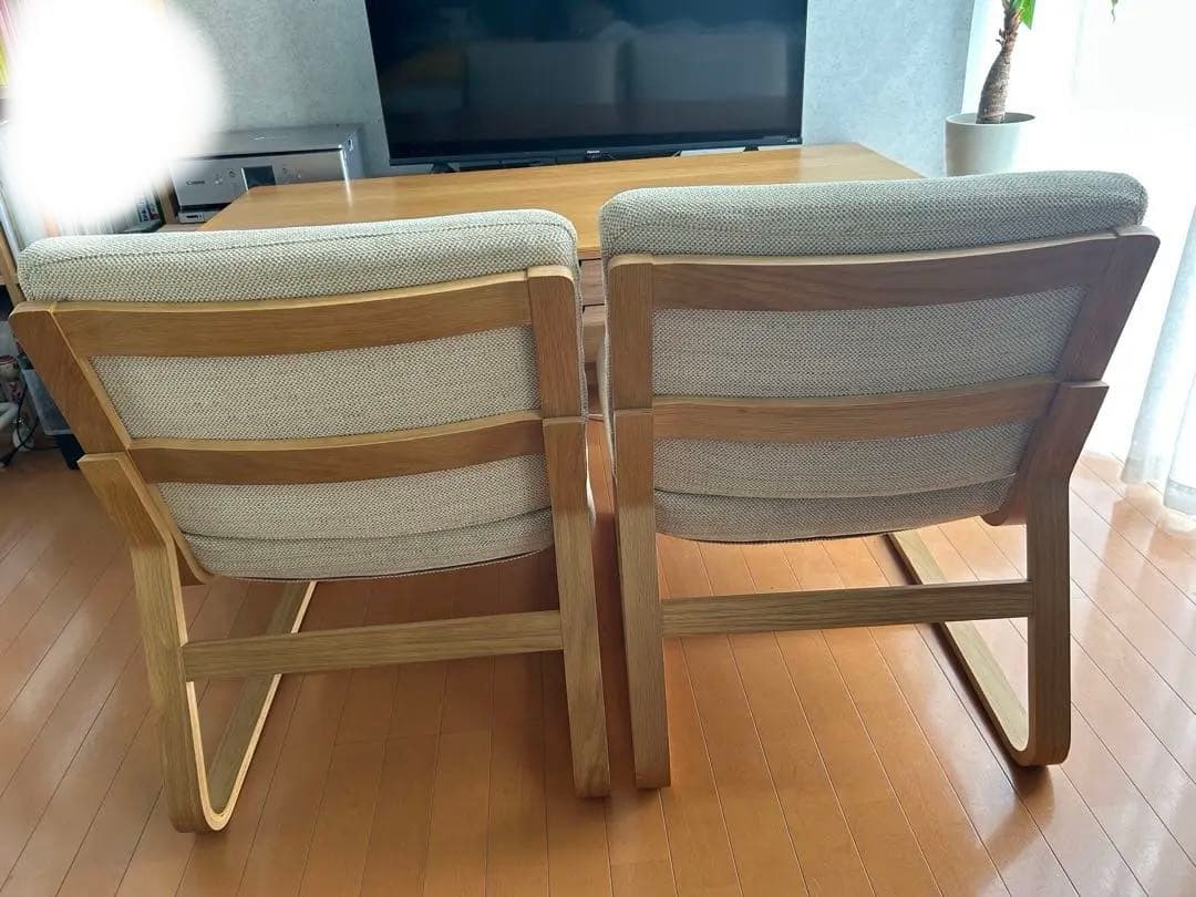 【美品／引取限定】無印良品／ダイニングテーブル＋チェア２脚セット