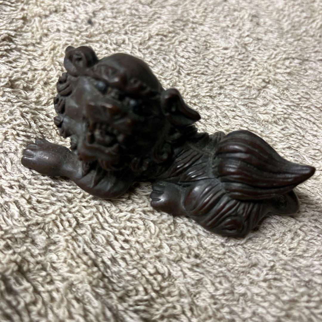 根付け　作者不明　刻印あり　獅子型　彫刻 約10cm