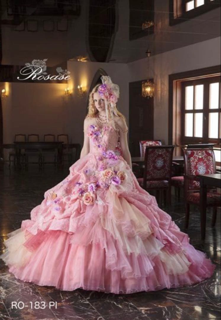 RO-183 PI 9〜13T フラワー装飾 ロングドレス