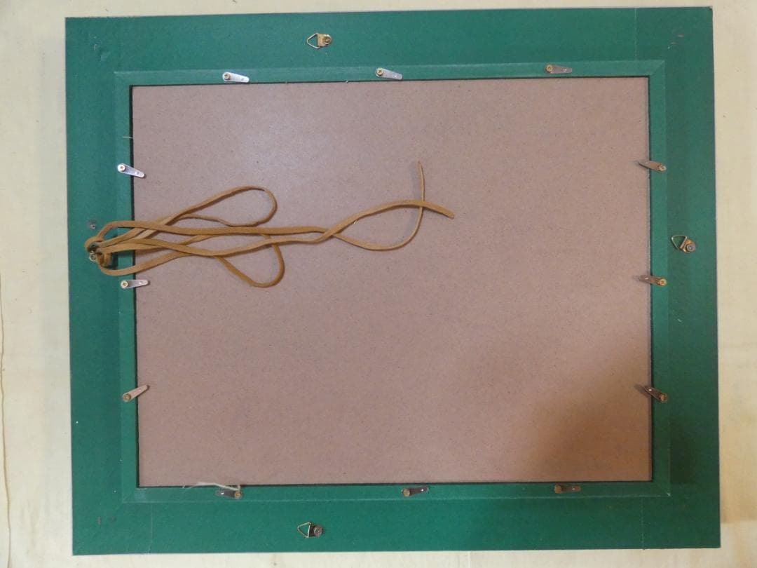 油絵　額付き　田崎広助　F6 【　赤富士　】手描き　肉筆