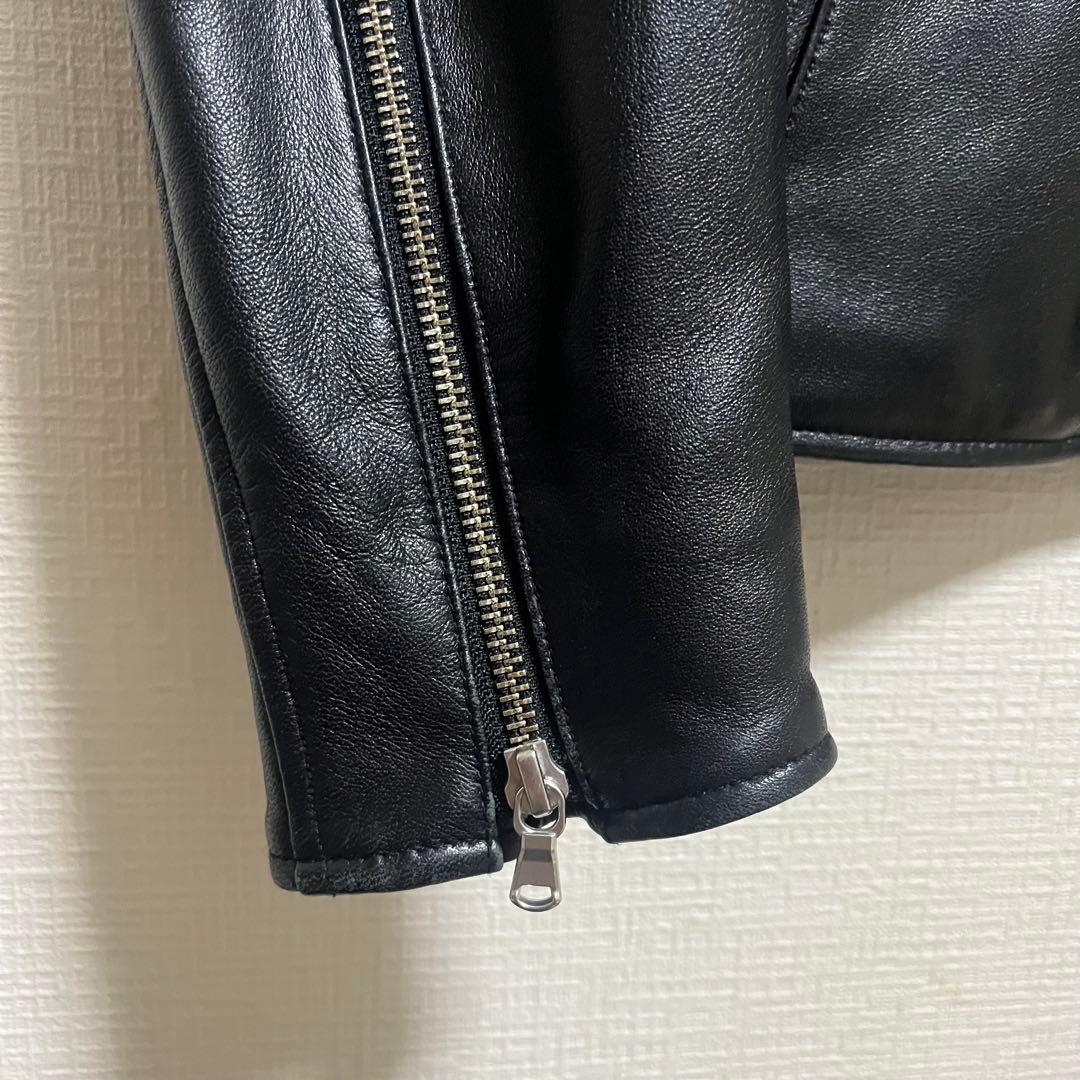 nano universe 黒 レザー シングルライダースジャケット