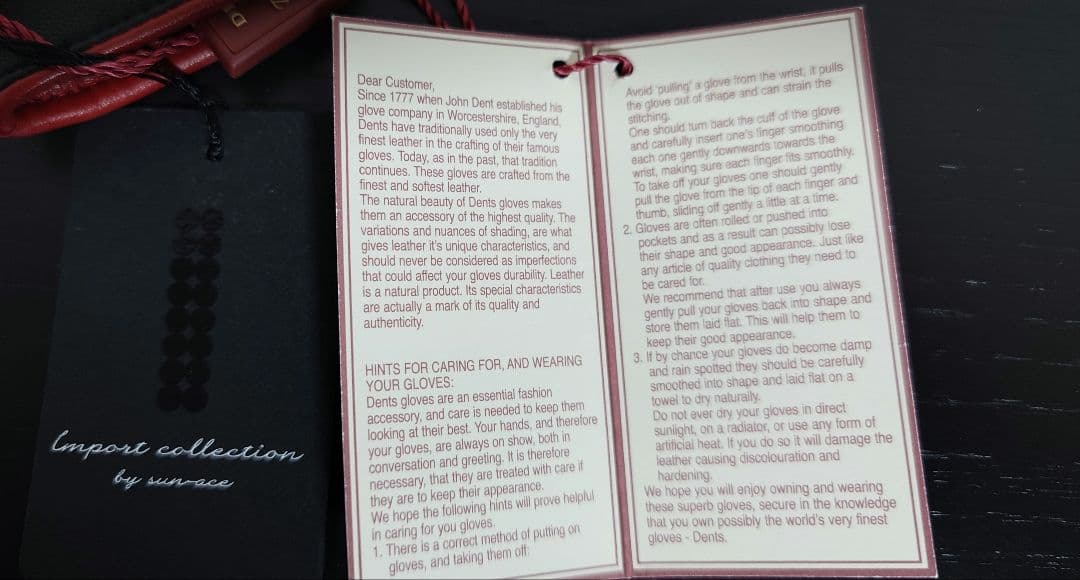 ✅✅完全未使用　デンツ　手袋　イギリス製　シープスキン&カシミヤ　紳士アイテム