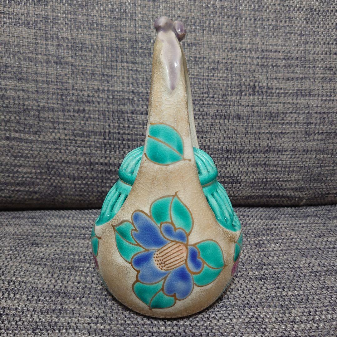 京焼　香炉　金彩の装飾　金粉椿