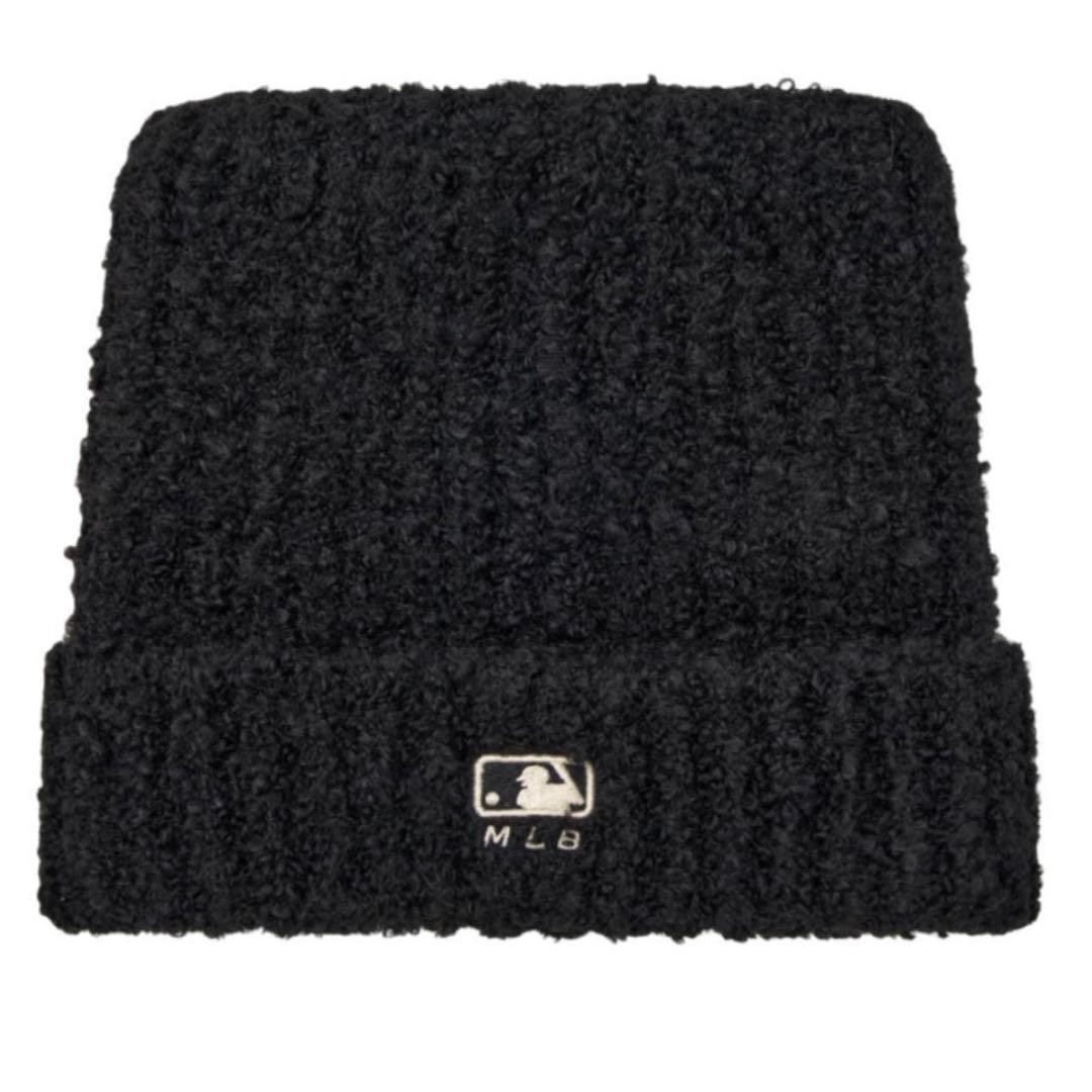 ラスト1点！カリナ着用✨韓国限定　MLB KOREA 猫耳　ニット帽　ブラック