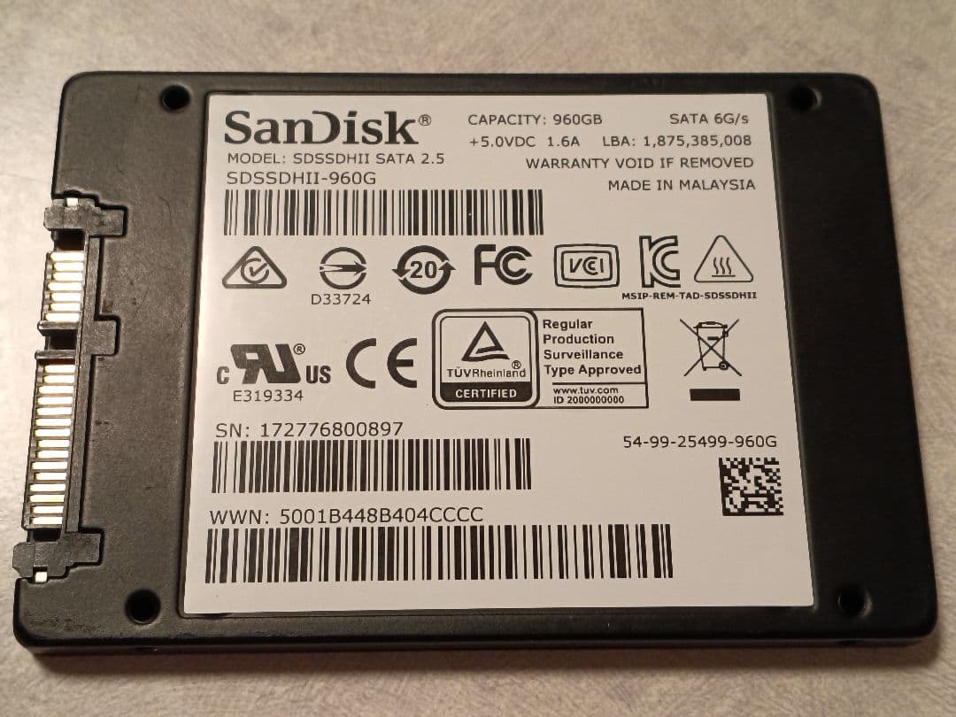 【特価】SanDisk UltraⅡ SSD 960GB 健康度99%