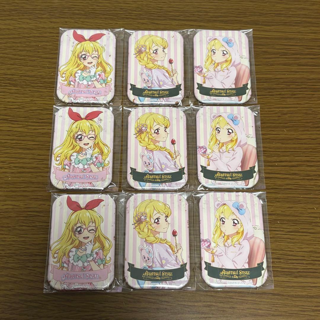 アイカツ！シリーズ スクエア缶バッジ 星宮 いちご 9点セット【ジャンク品】