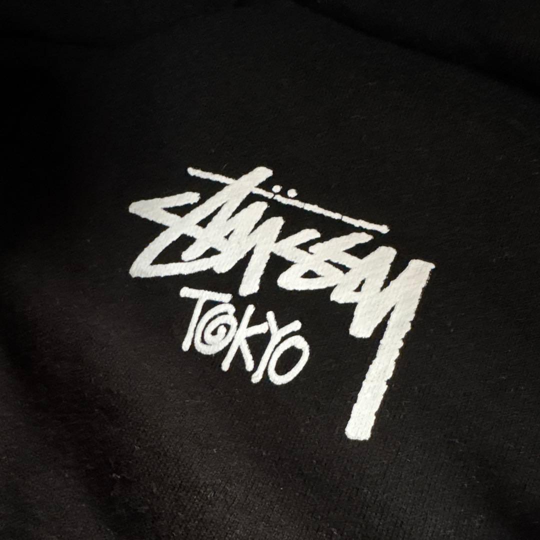 Stussy ブラック ジップアップパーカー S