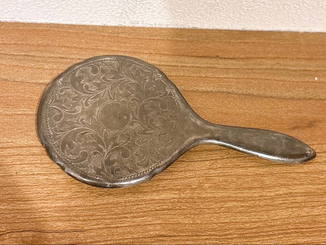 レトロ アンティーク 手鏡 ミラー 銀製 sterling 950？ 約10cm